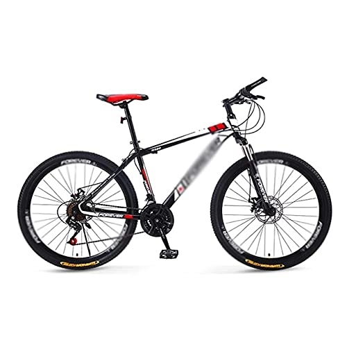 Bicicletas de montaña : MQJ 21 Velocidad 26 Pulgadas Mountain Bike High Carbon Acero con una Silla Engrosada Sillín de Suspensión Completa Buckes de Freno para Hombres para Hombres Mujer Adulto Y Adolescentes / Rojo / 21 Veloci
