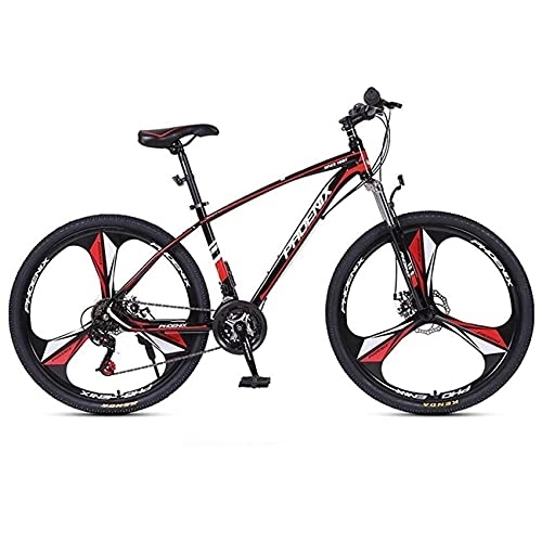 Bicicletas de montaña : MQJ Bicicleta 24 / 27 Velocidad Bicicleta de Montaña 27.5 Pulgadas 3-Spoke Wheels Mtb Dual Disc Frenos Bicicleta para Hombres Mujer Adulto Y Adolescentes / Rojo / 27 Velocidad