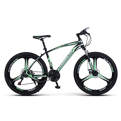 Bicicletas de montaña : MQJ Bicicleta de Montaña de 26 Pulgadas con 21 / 24 / 27 Velocidades Bicicleta Todo Terreno con Freno de Disco Dual para Adultos para Hombre para Mujer / Verde / 21 Velocidad