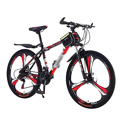 Bicicletas de montaña : MQJ Bicicleta de Montaña para Adultos, 21 Velocidades, Ruedas de 26 Pulgadas, Mde Acero Al Carbono, Frenos de Disco Dual, Colores Múltiples / Rojo / 24 Velocidades