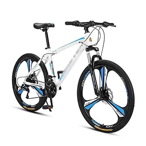 Bicicletas de montaña : MQJ Bicicleta de Montaña para Hombre, Ruedas de 26 Pulgadas, Mde Acero Al Carbono, Frenos de Disco Mecánico, Tenedor Frontal Absorbente de Golpes, Colores Múltiples / Azul / 27 Velocidad