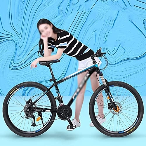 Bicicletas de montaña : MQJ Frenos de Disco Bike Mountain Bike 26 / 27.5 Pulgadas Ruedas, Mde Aleación de 17 Pulgadas, 21 Velocidad para Hombres Mujer Adulto Y Adolescentes / Azul / 26 en