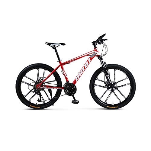 Bicicletas de montaña : MTB 26 Pulgadas 24 Doble Velocidad del Freno De Disco, Suspensión Completa De Bicicletas De Montaña Y Bicicletas Hombres Mujeres T Tipo Frente Tenedor De Choque Anti-Slip, Rojo