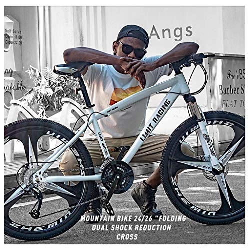 Bicicletas de montaña : MTB Una Rueda Bicicleta De Adulto Camino De La Velocidad De Coches Deportivos Hombres Y Mujeres Estudiantes Carreras Off-Road De Bici Blanca