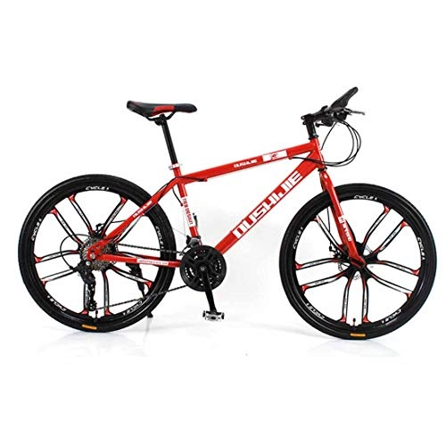 Bicicletas de montaña : MUYU Bicicleta de montaña de 26 Pulgadas Bicicleta Deportiva al Aire Libre Freno de Disco Doble Rueda de aleacin de Aluminio, Red, 21speeds
