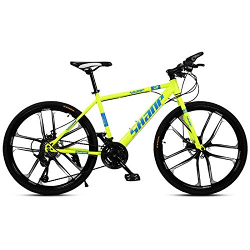Bicicletas de montaña : MUYU Bicicletas De 21 Velocidades (24 Velocidades, 27 Velocidades, 30 Velocidades) Bicicleta De Carretera Freno De Disco Dual, Yellow, 21speed