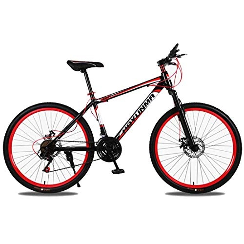 Bicicletas de montaña : MYMGG Bicicleta de montaña de 26 Pulgadas Freno de Disco Doble Bicicleta de Carretera 21-spee, Red