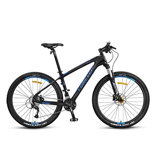 Bicicletas de montaña : Mzq-yj Bicicleta de montaña, 27.5 Pulgadas de montaña Carril Bici, Marco de Fibra de Carbono para Hombre de Las Mujeres de Todo Terreno MTB, 27Speed, Azul