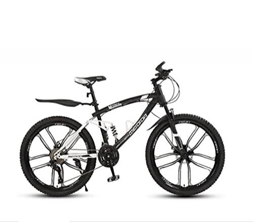 Bicicletas de montaña : N&I Bicicleta de montaña para adultos, de acero de carbono, de doble disco, de 24 pulgadas, de aleación de magnesio y aleación de 30 velocidades, C de 27 velocidades.
