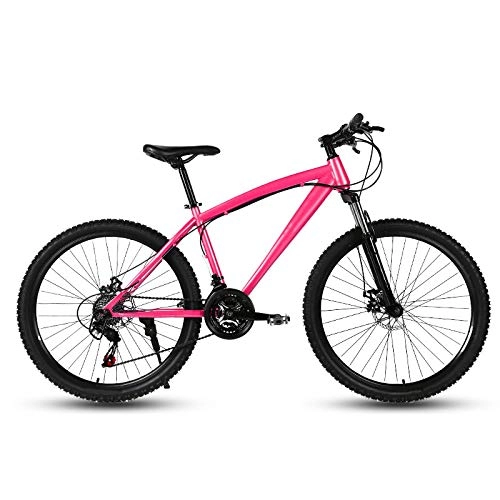 Bicicletas de montaña : ndegdgswg Bicicleta de montaña rosa, 26 pulgadas, 21 / 24 / 27 velocidades, freno de disco dual, estudiante de una rueda, bicicleta de velocidad variable de 26 pulgadas, 21 velocidades, Pinkspokewheel