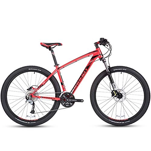 Bicicletas de montaña : NENGGE 27 Velocidades Bicicleta Montaña, Aluminio 27.5 Pulgadas Doble Freno Disco Hard Tail Bicicleta, Adulto Hombres Bicicleta BTT, Rojo