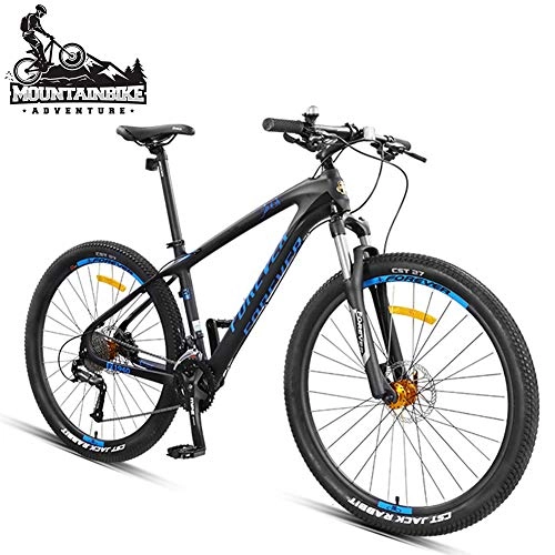 Bicicletas de montaña : NENGGE Bicicleta Montaa 27.5 Pulgadas 27 Velocidades Hard Tail Bicicleta BTT para Hombre Mujer, Adulto Ligero Ciclismo MTB con Suspensin Delantera Freno Disco Hidrulico, Azul