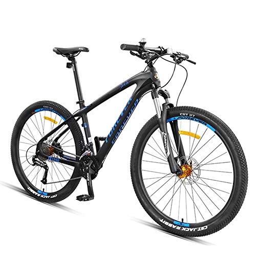 Bicicletas de montaña : NENGGE Bicicleta Montaña 27.5 Pulgadas 27 Velocidades Hard Tail Bicicleta BTT para Hombre Mujer, Adulto Ligero Ciclismo MTB con Suspensión Delantera Freno Disco Hidráulico, Azul