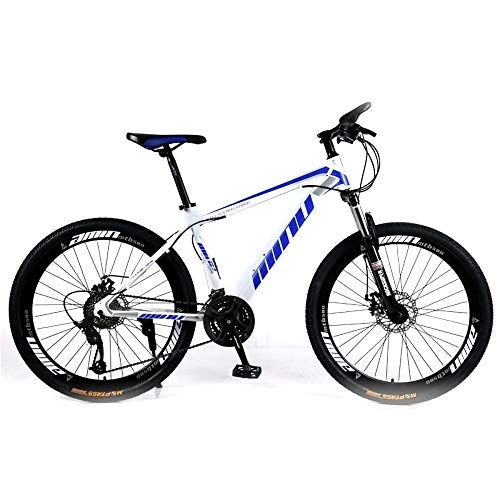 Bicicletas de montaña : NOVOKART Bicicleta de Montaña Unisex 27, 5 Pulgadas, MTB para Adultos, Blanco Azul, Rueda de radios, Cambio de 21 etapas