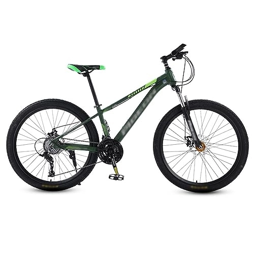 Bicicletas de montaña : NYASAA Bicicleta de montaña de 26 Pulgadas, Frenos de Disco Dobles mecánicos de absorción de Impacto de Velocidad Variable, Marco de Acero de Alto Carbono, Adecuado para Adultos (Green 27.5)