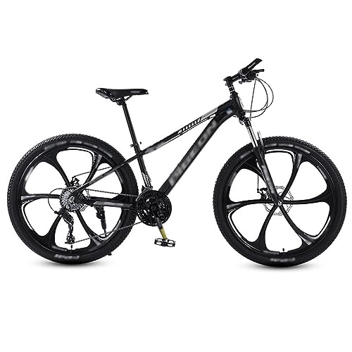 Bicicletas de montaña : NYASAA Bicicletas de montaña para Hombres y Mujeres Adultos, Freno de Disco Doble mecánico Antideslizante Marco de Acero de Alto Carbono, Adecuado para Salir (Black 26)