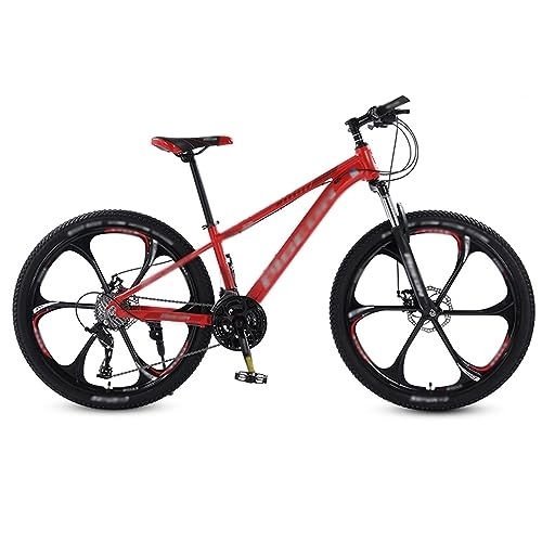 Bicicletas de montaña : NYASAA Bicicletas de montaña para Hombres y Mujeres Adultos, Freno de Disco Doble mecánico Antideslizante Marco de Acero de Alto Carbono, Adecuado para Salir (Red 26)