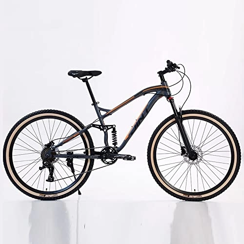 Bicicletas de montaña : Qian Bicicleta de montaña de carretera 9Speed 29 pulgadas marco de aluminio, color gris