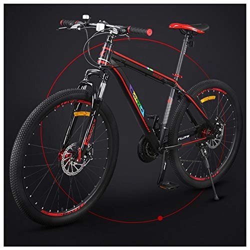 Bicicletas de montaña : QIMENG Bicicleta Montaña Adulto Bicicleta Montaña 26" Cambio De 21 Velocidades De Aleación De Aluminio Ruedas Freno De Disco De Acero Adecuado para Altura 155-185 Cm, Negro