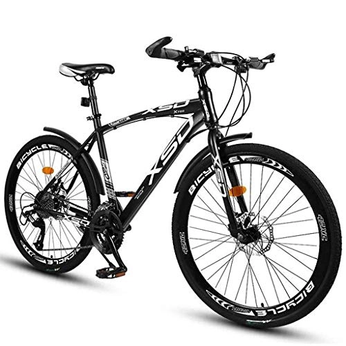 Bicicletas de montaña : Qj MTB 26" Bicicletas de montaña de Doble suspensin Completa del Marco MTB Peso Ligero de Acero al Carbono del Freno de Disco para Las Mujeres de los Hombres, 27speed