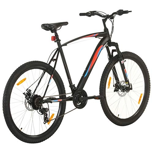 Bicicletas de montaña : Qnotici Bicicleta de montaña 29 Pulgadas Ruedas Tren de transmisión de 21 velocidades, Altura del Cuadro 53 cm, Negro