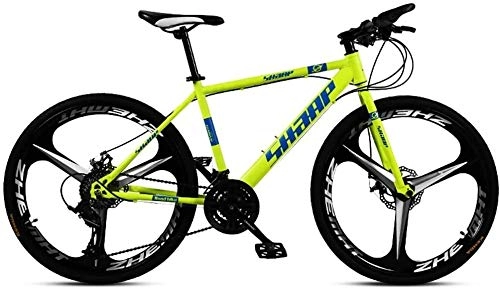 Bicicletas de montaña : QZ 24 Pulgadas de Bicicletas de montaña, Doble Freno de Disco / Acero de Alto Carbono Bicicletas Frame, Playa de Motos de Nieve de Bicicletas, Ruedas de aleacin de Aluminio, Verde, 27 de Velocidad
