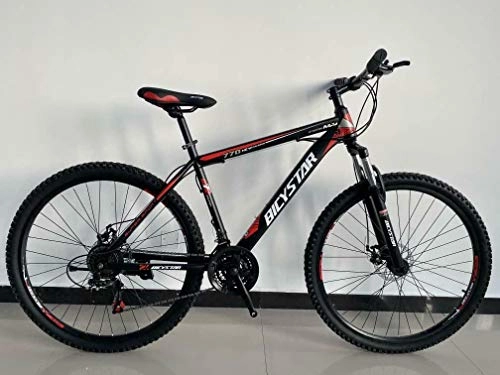 Bicicletas de montaña : Reset Bicicleta MTB 29 Bicystar 21 V negro y rojo