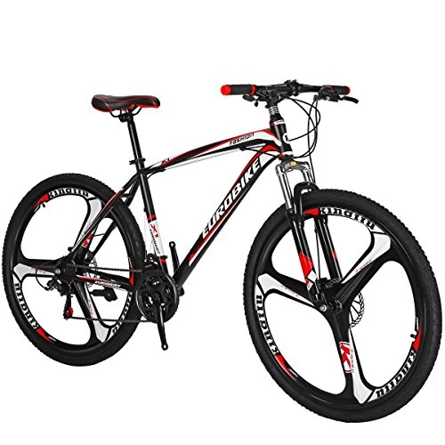 Bicicletas de montaña : SL Mountain Bike X1 21 Speed 27.5 Pulgadas 3 Radios Ruedas Doble Suspensión Bicicleta (Rojo)