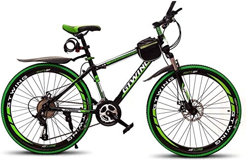 Bicicletas de montaña : Suge MTB 26 Pulgadas 27 Ciudad de Velocidad de Bicicletas Todo Terreno Unisex Estudiante Marco de Ciclo al Aire Ligero de aleacin de Aluminio del Freno de Disco (Color : Green)