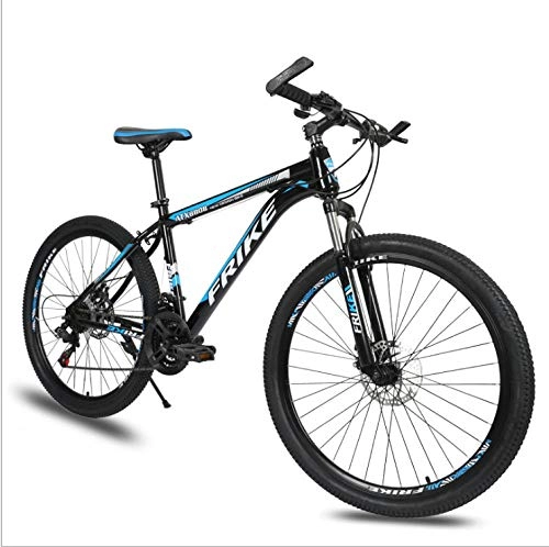 Bicicletas de montaña : TaoRan MTB 26"para Bicicleta de montaña Freno de Doble Disco de Acero al Carbono Sistema de transmisin Shimano Hombre Mujer MTB de Uso General-(Azul)