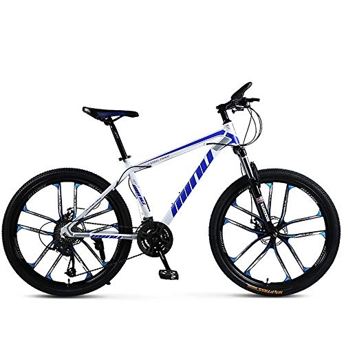 Bicicletas de montaña : VANYA Bicicleta de montaña Unisex 21 / 24 / 27 Velocidad Doble Freno de Disco Bicicleta 26 Pulgadas Absorción de Choque Ciclo Todoterreno, Azul, 21speed
