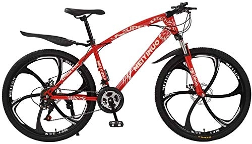 Bicicletas de montaña : Viajes conveniencia conmuta - 26 "bicicleta de montaña de doble suspensión Frenos de disco de bicicletas de montaña velocidad del coche Estudiante bicicleta de la bici de la bici ATV for adultos, roja