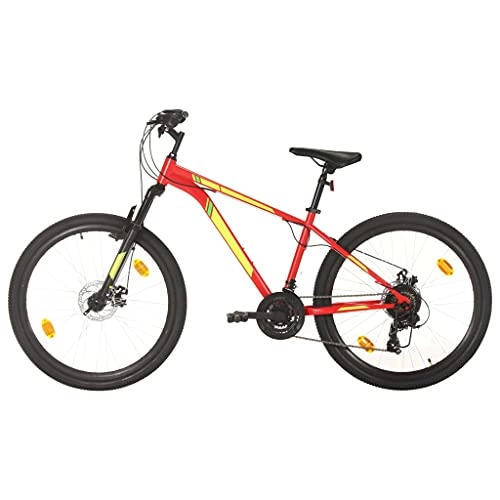 Bicicletas de montaña : vidaXL Bicicleta Montaña Artículo Deportivo de Ciclismo Urbana Estable Tija del Sillín Ajustable 21 Velocidades 27, 5 Pulgadas Rueda 38 cm Rojo