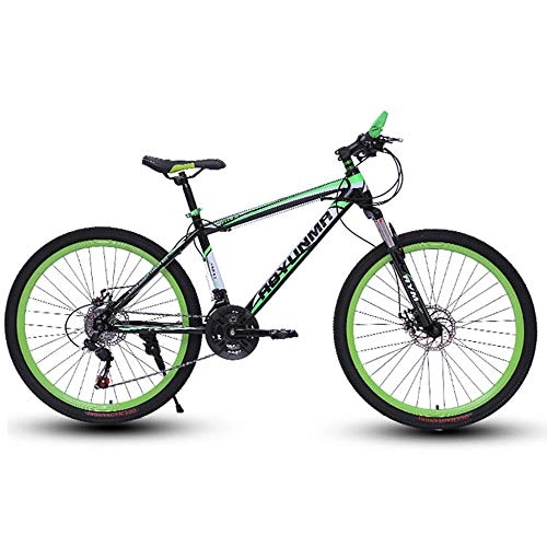 Bicicletas de montaña : WANG-L Bicicleta De Montaña De 24 / 26 Pulgadas A Campo Traviesa para Hombres / Mujeres para Adultos Velocidad Variable Absorción De Impactos Bicicleta De Ciudad, Green-26inch / 27speed