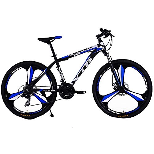 Bicicletas de montaña : Wangkai Bicicleta Montaña Frenos de Doble Disco de Acero al Carbono de Alta Bicicleta de Montaña Que Amortiguan Todo Terreno Cambios Flexibles, Blue