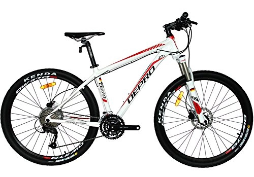Bicicletas de montaña : West bicicleta Depro D370completa bicicleta de montaña 27-speed, 27.5-inch rueda, marco, de aleacin de aluminio MTB Bike Shimano M3709S, Blanco / Rojo