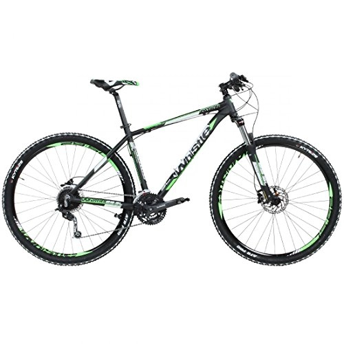 Bicicletas de montaña : Whistle Patwin 1501 27S Bicicleta de montaña, 29 pulgadas, color negro y verde, color , tamaño 17 pulgadas, tamaño de cuadro 17.00 inches, tamaño de rueda 29.00 inches