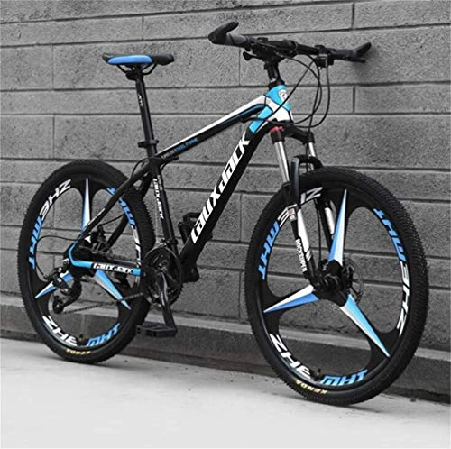 Bicicletas de montaña : WJSW Hard Mountain Bikes, City Road Dual Suspension Mountain Bicycle Rueda de 26 Pulgadas (Color: Negro Azul, Tamao: 27 velocidades)