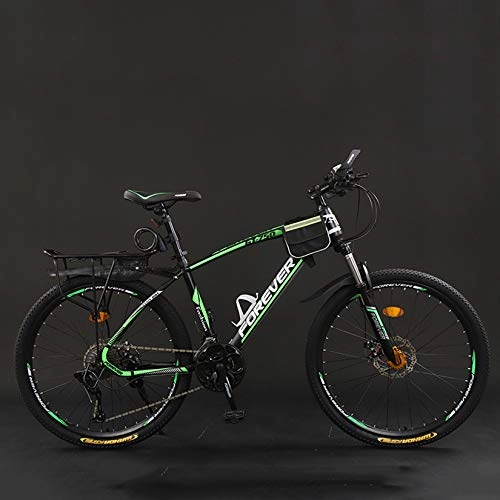 Bicicletas de montaña : WLWLEO Bicicleta de montaña de 26 Pulgadas para Adultos Estructura de Acero con Alto Contenido de Carbono Freno de Disco Doble Bicicleta de montaña Todoterreno de Velocidad Variable, A, 26" 27 Speed