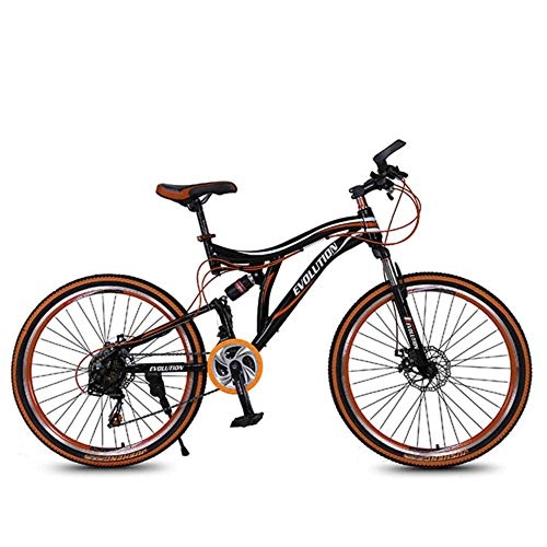 Bicicletas de montaña : WND Bicicleta de montaña, Velocidad de Acero de Alto Carbono, Freno de Disco Doble, aleación de Aluminio, Plegable para   Bicicleta de Carretera para Adultos , Naranja, 26 Pulgadas