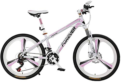 Bicicletas de montaña : WQFJHKJDS Bicicleta de montaña Bicicleta Adulto Estudiante de Sexo 27 Pulgada 27 Velocidad Variable aleación de Aluminio de Aluminio Freno de Doble Disco Bicicleta Rosa (Color : A)
