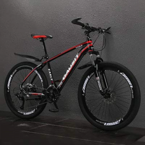 Bicicletas de montaña : Xiaoplay Montaña Adultos Bicicletas de 27 velocidades Outroad Bicicleta de la aleación de Choque suspensión de Aceite de Frenos Montaña de Bicicletas Todo Terreno (Rojo, 24 Pulgadas)
