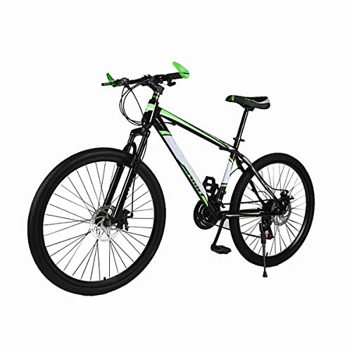 Bicicletas de montaña : XXSUNNY Bicicletas, Bicicleta de montaña con Acero de Alto Carbono Marco en Negrita, 21 / 24 / 27 Velocidad, Bicicleta de 24 / 26 Pulgadas, Verde, 21 Speed 26 Inch