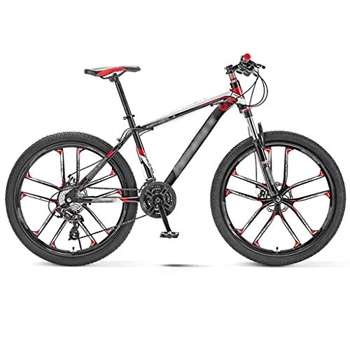 Bicicletas de montaña : YXFYXF Bicicleta de montaña de Doble suspensión, Bicicleta, Bicicleta, 10 Ruedas de Cuchillo, 30 velocidades, eficiente Shock a (Color : Red, Size : 26 Inches)