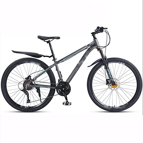 Bicicletas de montaña : YXGLL Bicicleta de montaña de aleación de Aluminio de 27 velocidades, Freno de Disco Doble Juvenil de Velocidad Variable para Hombres y Adultos, absorción de Impacto (a 26 in)
