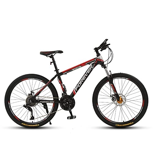 Bicicletas de montaña : zcyg Bike De Montaña De 26 Pulgadas, 21 Velocidades De Bicicleta, Suspensión Completa MTB Ciclismo En Bicicleta De Carreras con Freno De Doble Disco Antideslizante (Size:A, Color:Negro+Rojo)
