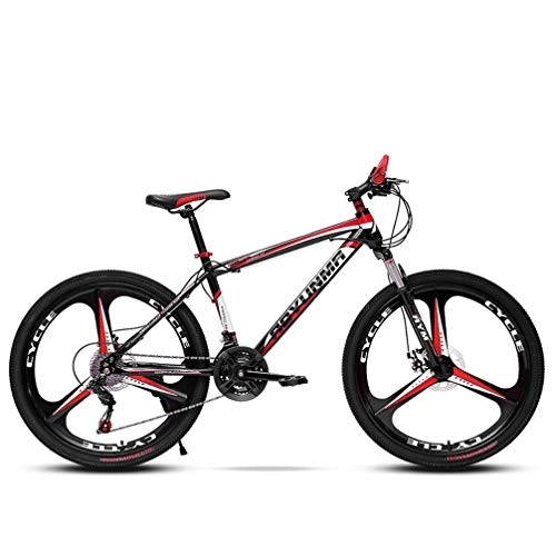 Bicicletas de montaña : ZKHD 24 / 26 Pulgadas Bicicleta De 3 Ruedas De Montaña De 21 Velocidades A Través del País De Velocidad Variable, Urbano Bicicleta Que Absorbe Los Golpes, Cuatro Colores para Elegir, Black Red, 26 Inch