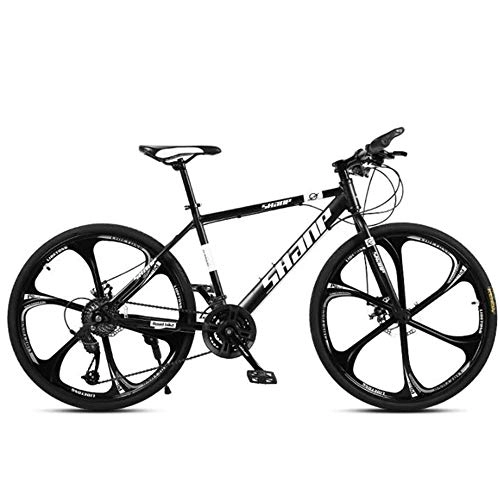 Bicicletas de montaña : ZLZNX 26 Pulgadas Bicicleta de Montaña Bicicleta para Adultos, con Suspensión Doble Marco de Acero de Alto Carbono Doble Disco de Freno para Hombres y Mujeres, Negro, 30Speed