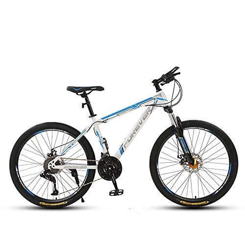 Bicicletas de montaña : ZLZNX 26 Pulgadas Bicicleta de Montaña Bicicleta para Adultos, Cuadro de Acero de Alto Carbono, Bicicletas de Montaña Rígidas Todo Terreno con Frenos de Disco Cuadro, Blanco, 24Speed