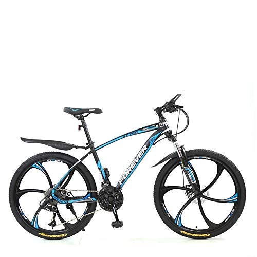 Bicicletas de montaña : ZLZNX Mountain Bike Unisex, Bicicleta de Montaa para Adultos 24 Pulgadas, MTB para Hombre, Mujer, con Asiento Ajustable, Frenos de Doble Disco, Azul, 30Speed